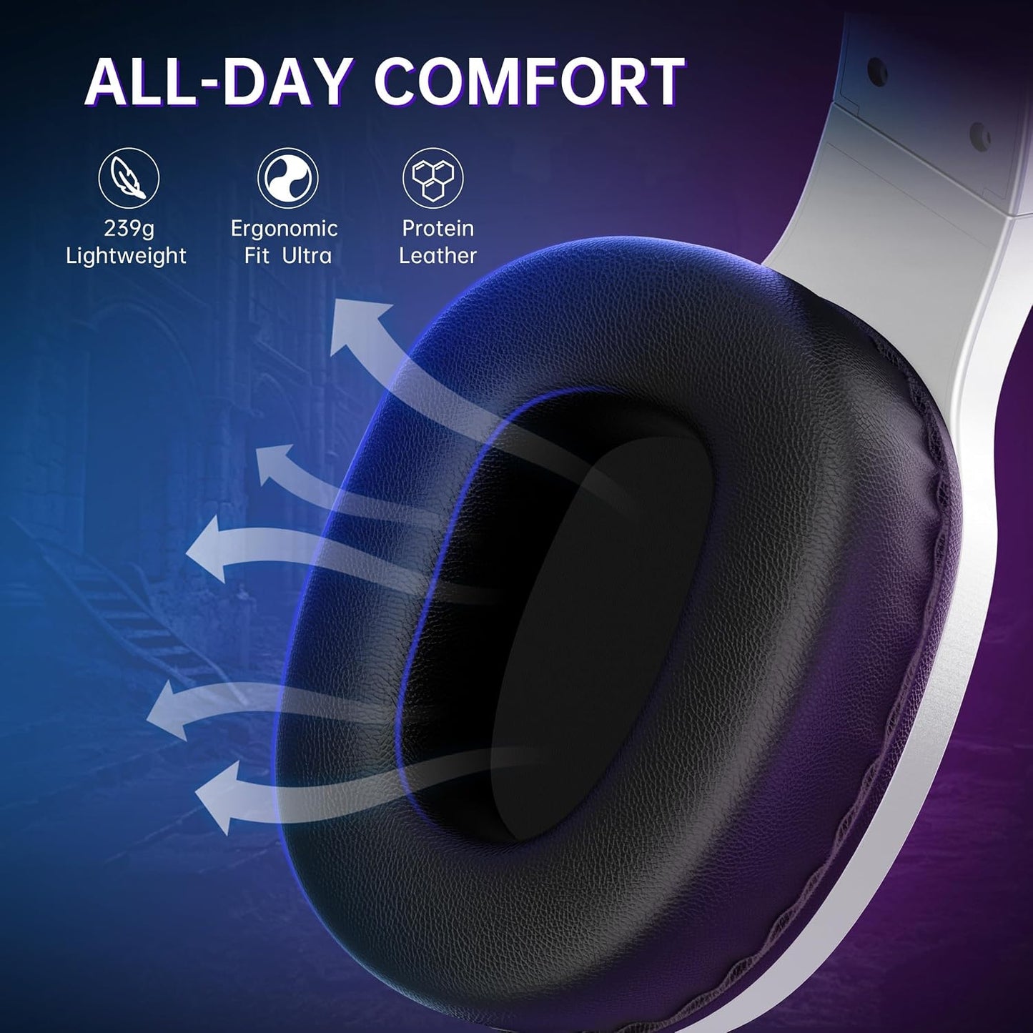 AOC Auriculares inalámbricos para juegos compatibles con PS5\/4, in...