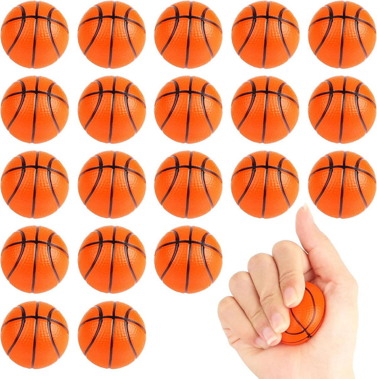 Bolas de estrés mini de baloncesto Hxezoc, 20 paquetes, bolas de es...