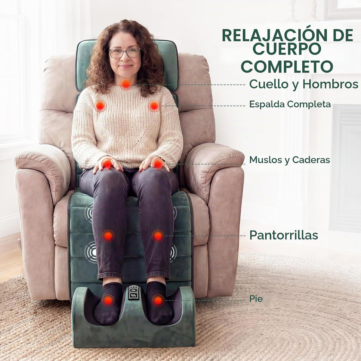 Himouta - Alfombrilla de masaje de cuerpo completo con calor, 10 mo...