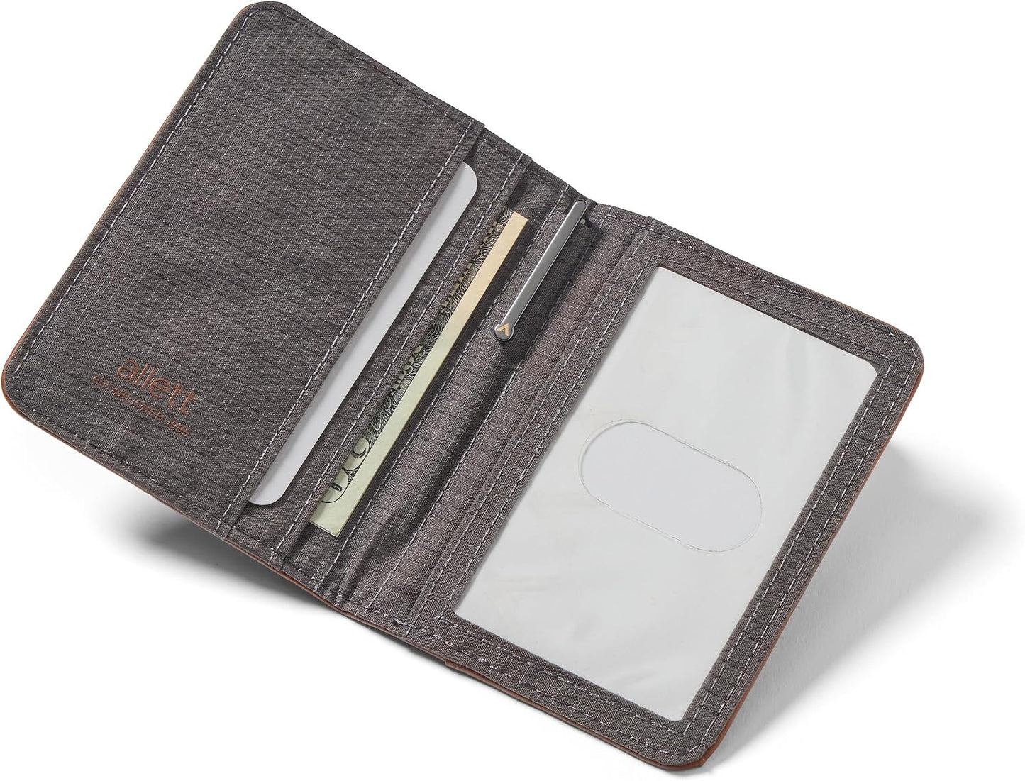 Allett Cartera híbrida para tarjetas, piel, bloqueo RFID, diseño ve...