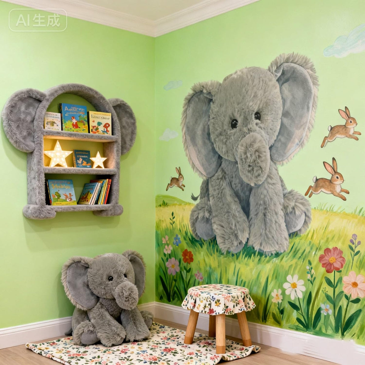 YUKOUQIAN Lindo animal de peluche de elefante, juguete de 8 pulgada...