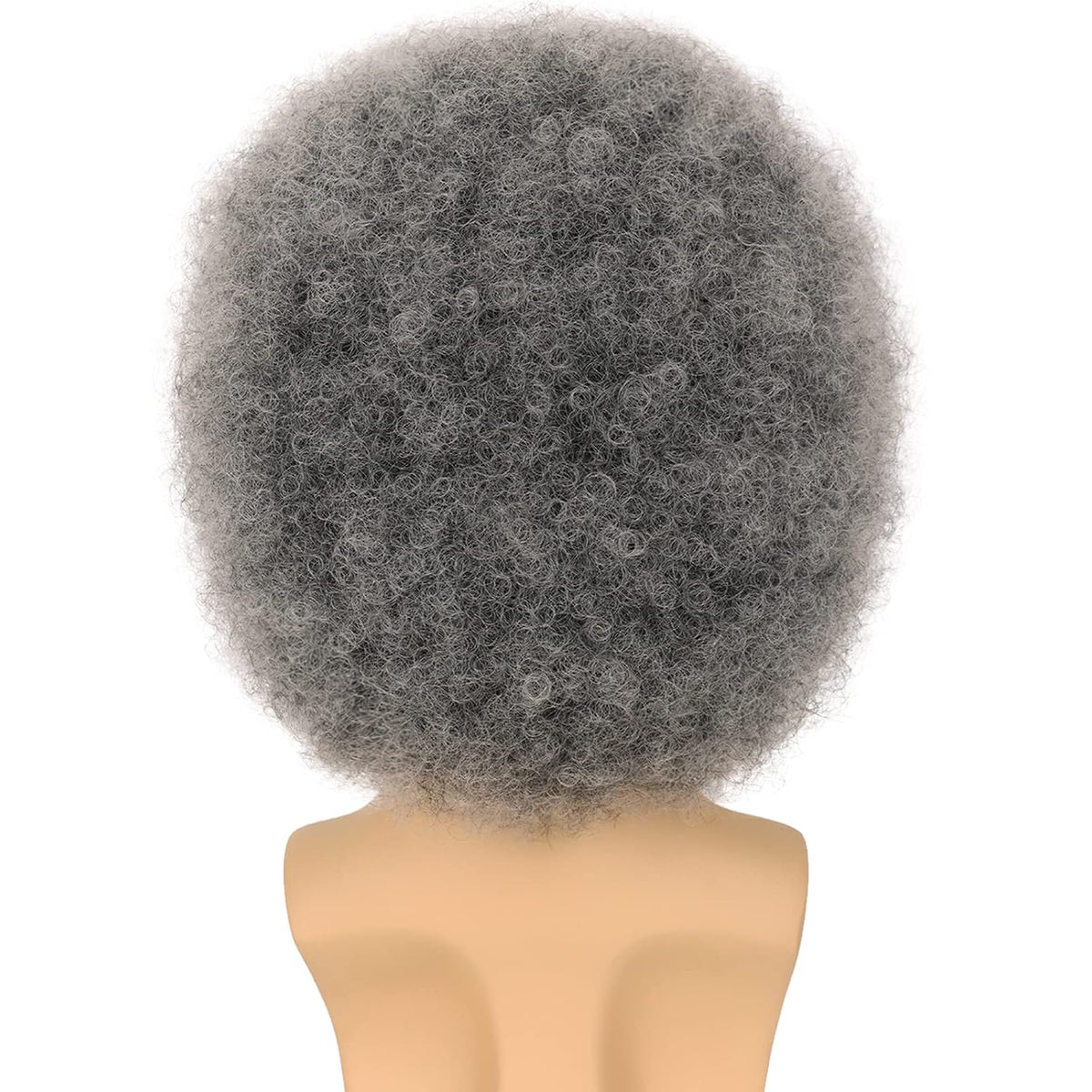 G&amp;T Wig Pelucas afro grises para hombres y mujeres, sin pegamen...