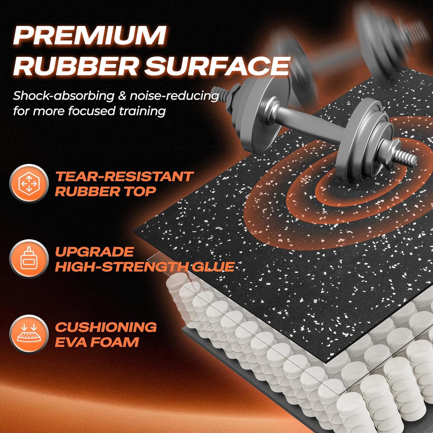 SUPERJARE 12 alfombrillas de goma de 0.56 pulgadas de grosor, 48 pi...