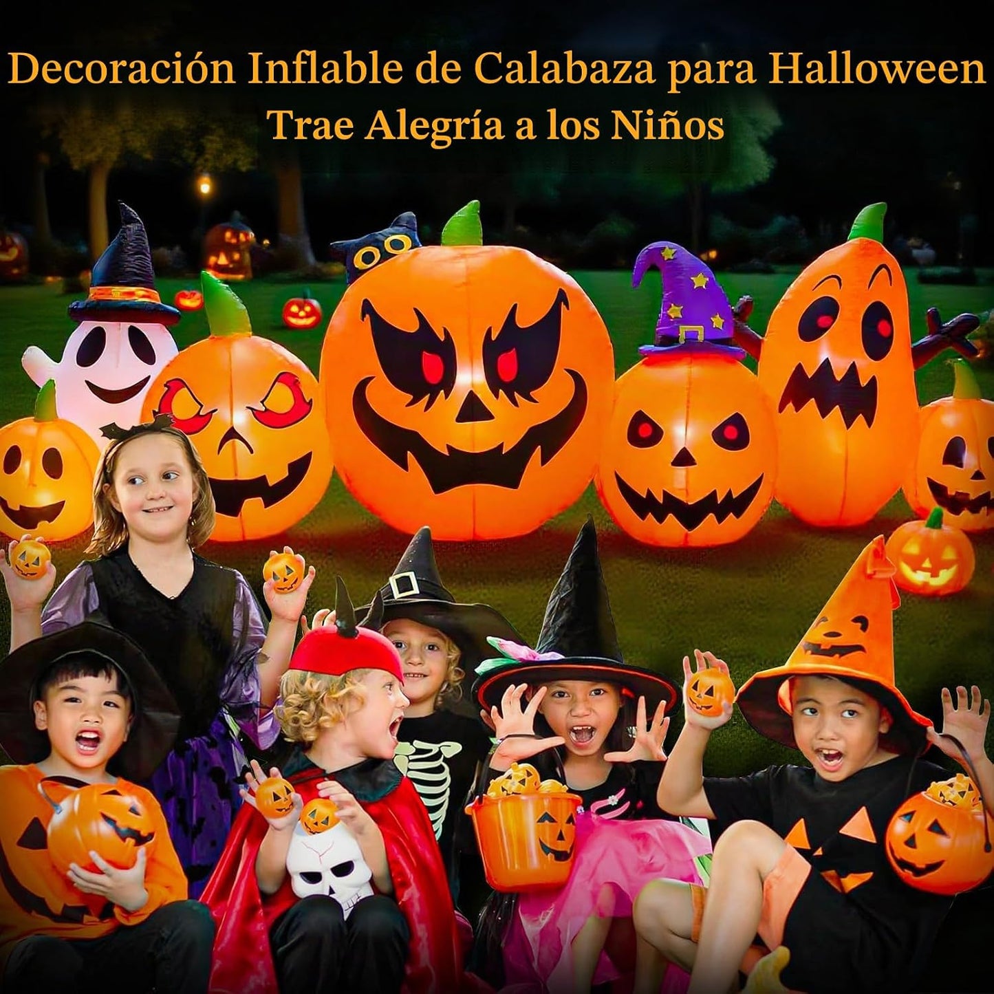 Inflables de Halloween de 9 pies, decoraciones de Halloween inflabl...