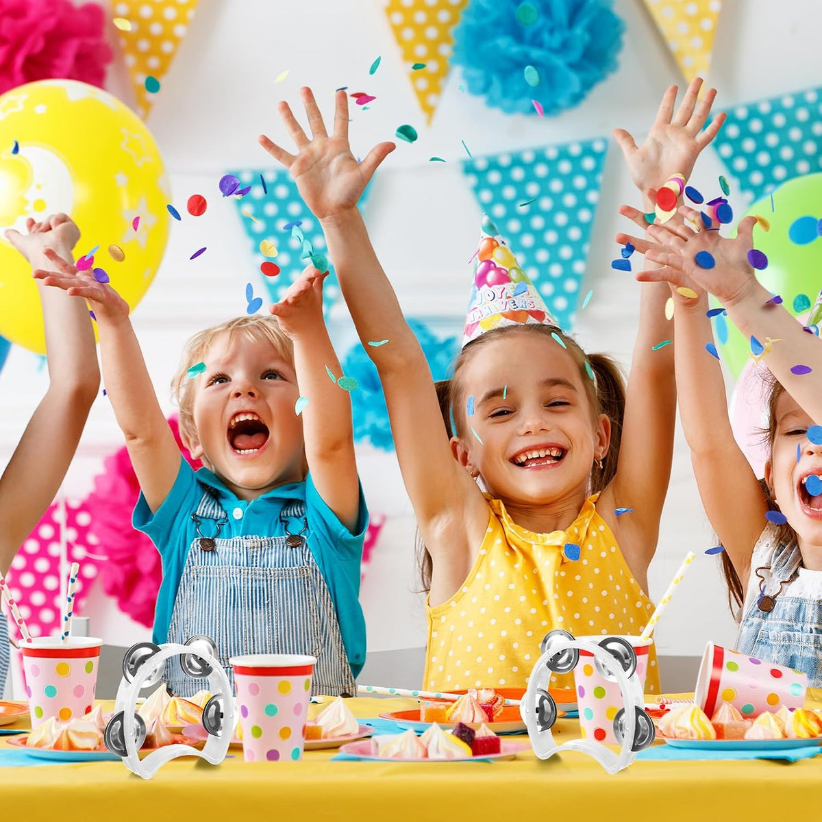 Yeshone Paquete de 30 Panderetas para Niños Adultos Tamborines Inst...