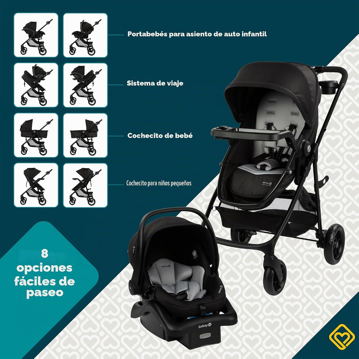 Safety 1st Grow and Go Flex Combo de Asiento de Auto y Cochecito 8...