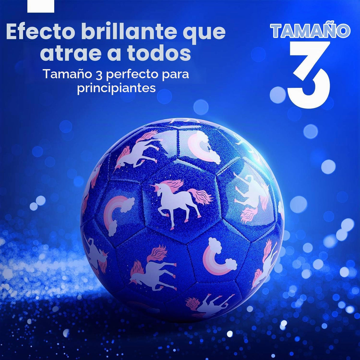 hahaland Balón de fútbol tamaño 3 con bomba, balón desinflado y bol...