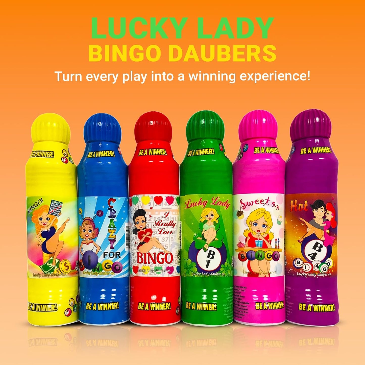 Lucky Lady Bolsa de bingo de neón con bolsillos y paquete de 18 Dau...