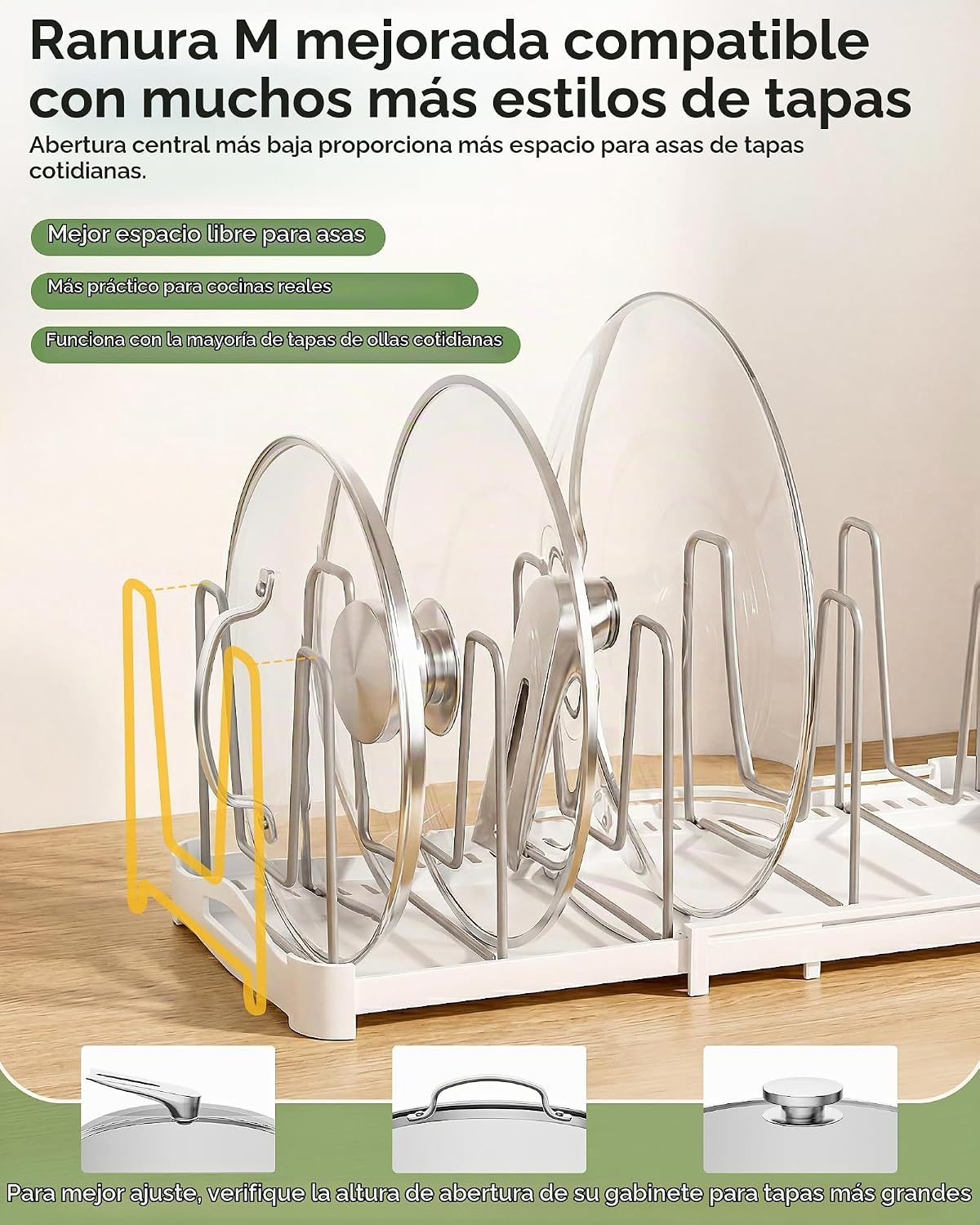 EVERIE - Organizador ajustable para utensilios de hornear con sopor...