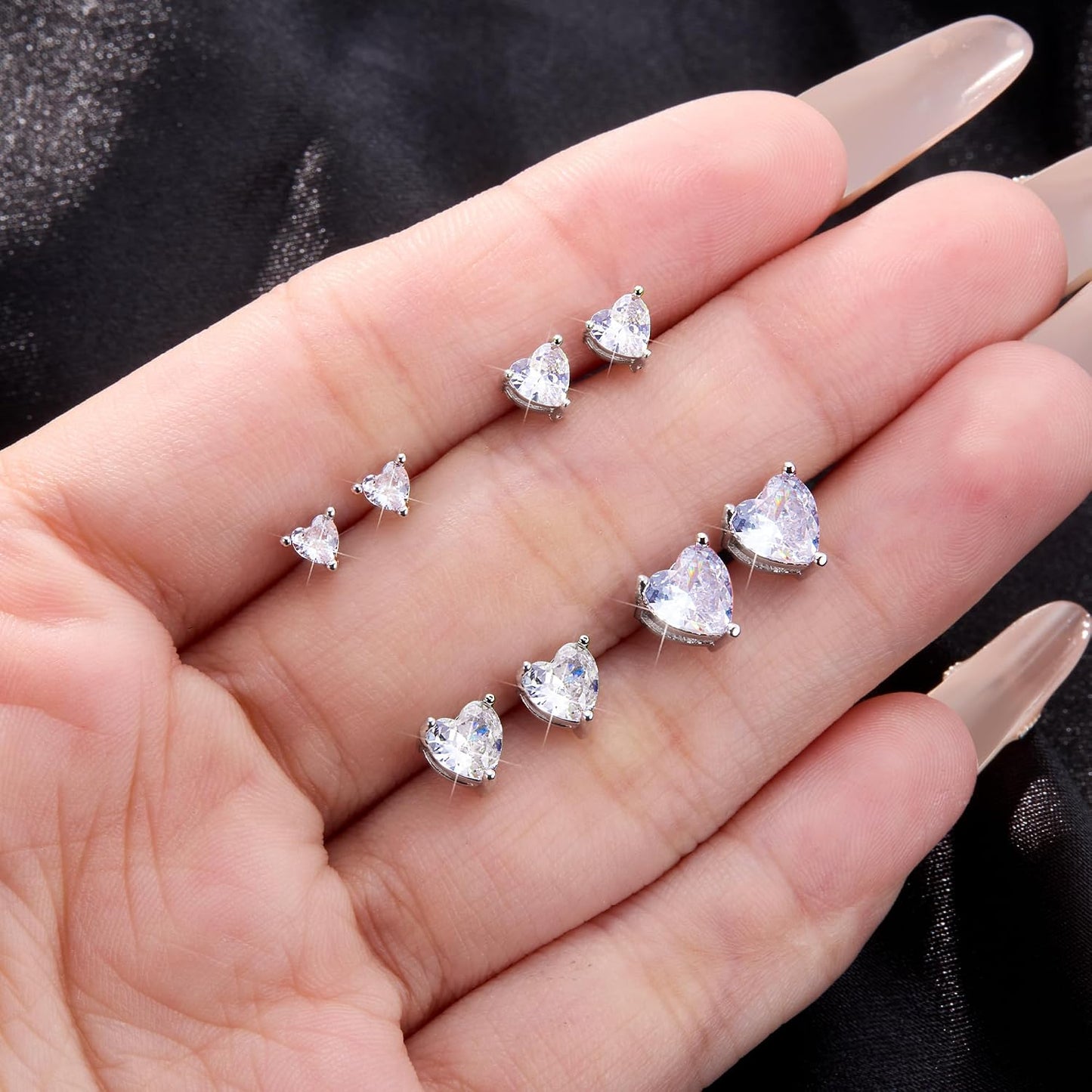 ALEXCRAFT Aretes de tuerca de plata de ley para mujeres y niñas, ci...