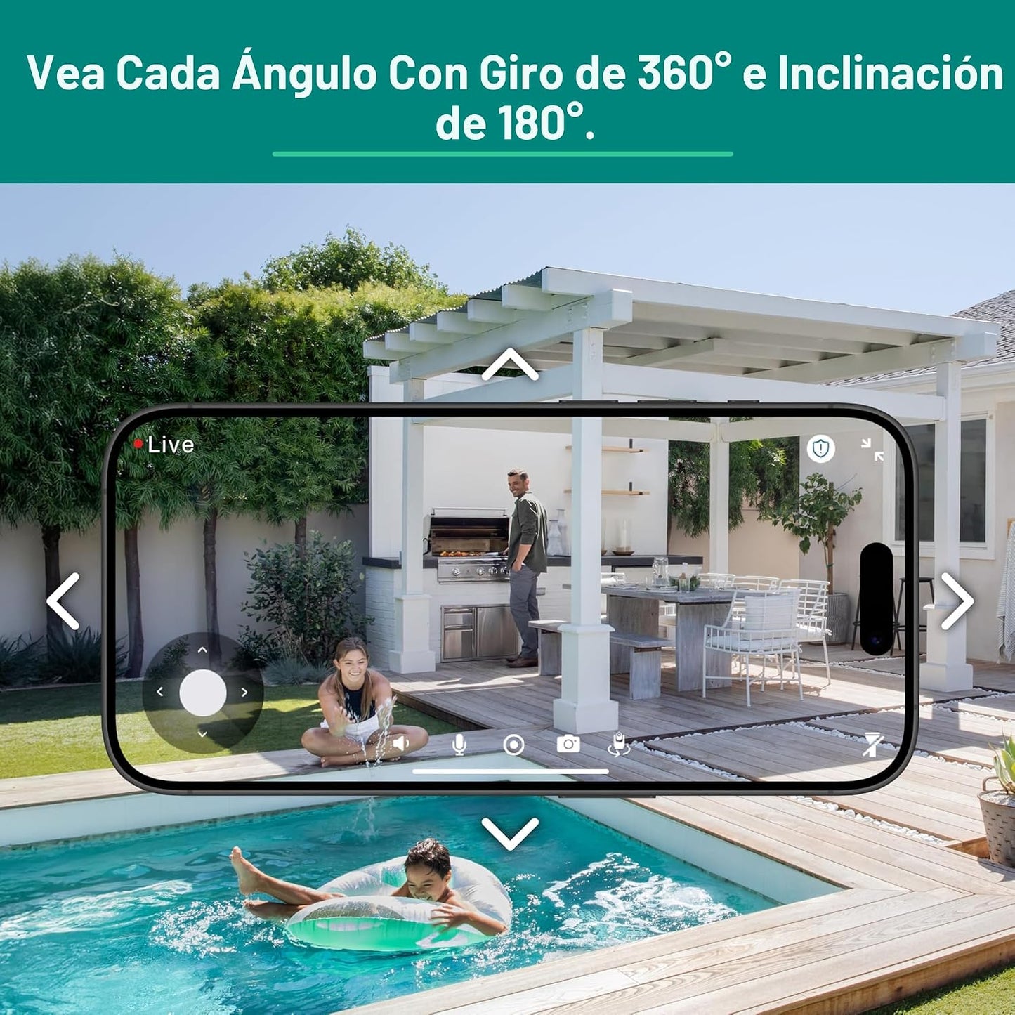 Cámara de seguridad Arlo Essential Pan Tilt de 2K + 6 meses de plan...