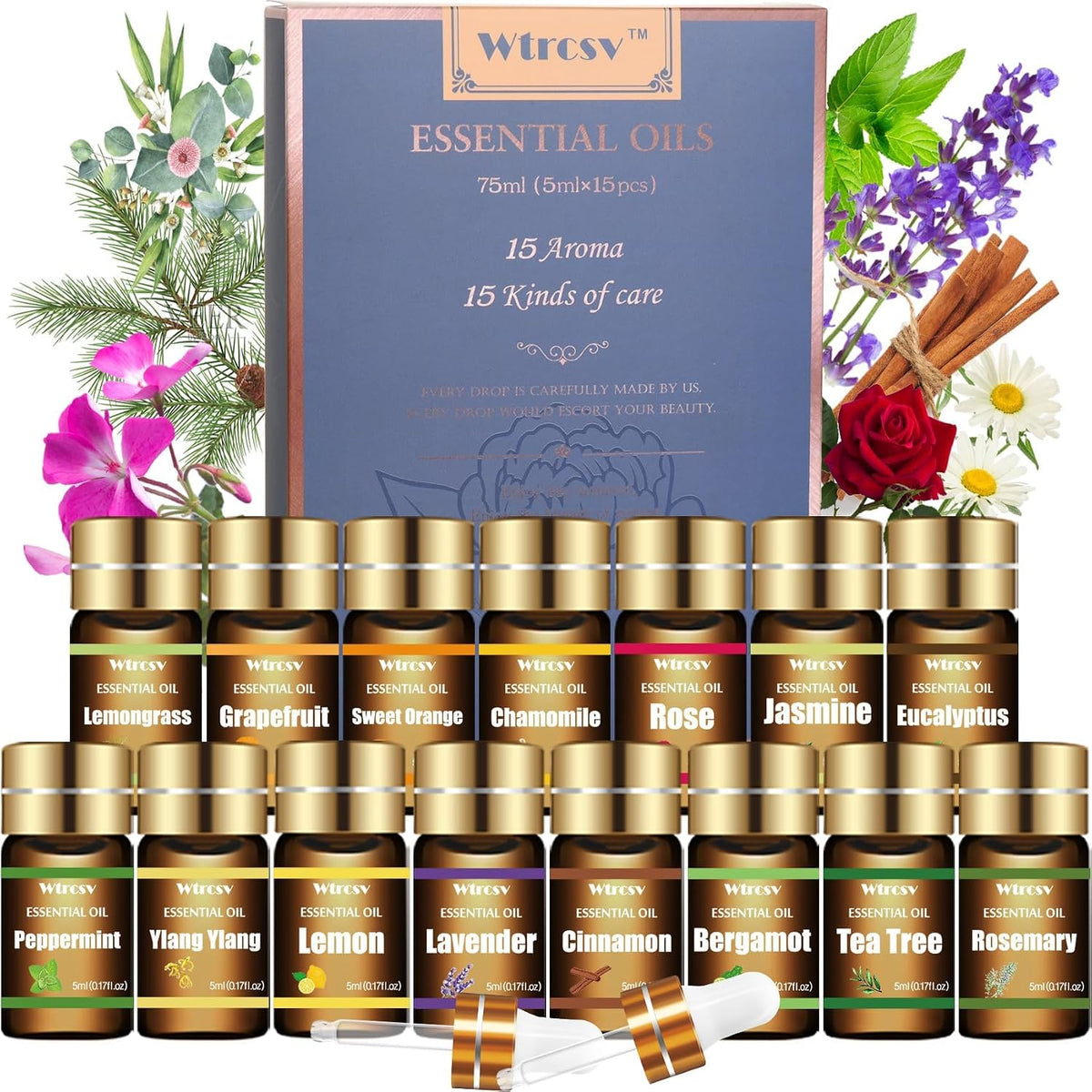 Wtrcsv Juego de aceites esenciales \u2013 Los 15 mejores aromas par...