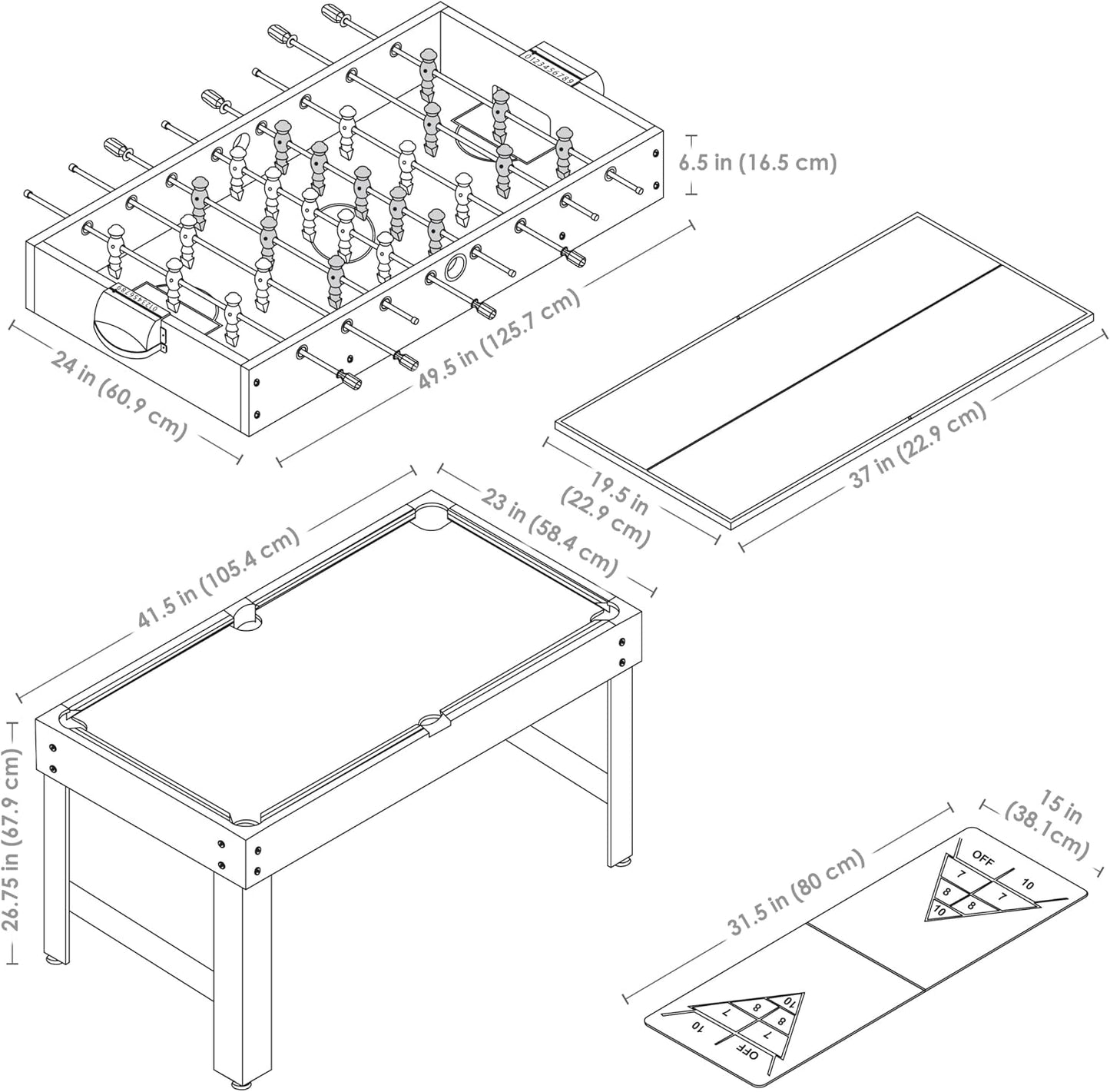Sunnydaze - Mesa de juego 10 en 1 combinada, mesa de juegos múltipl...