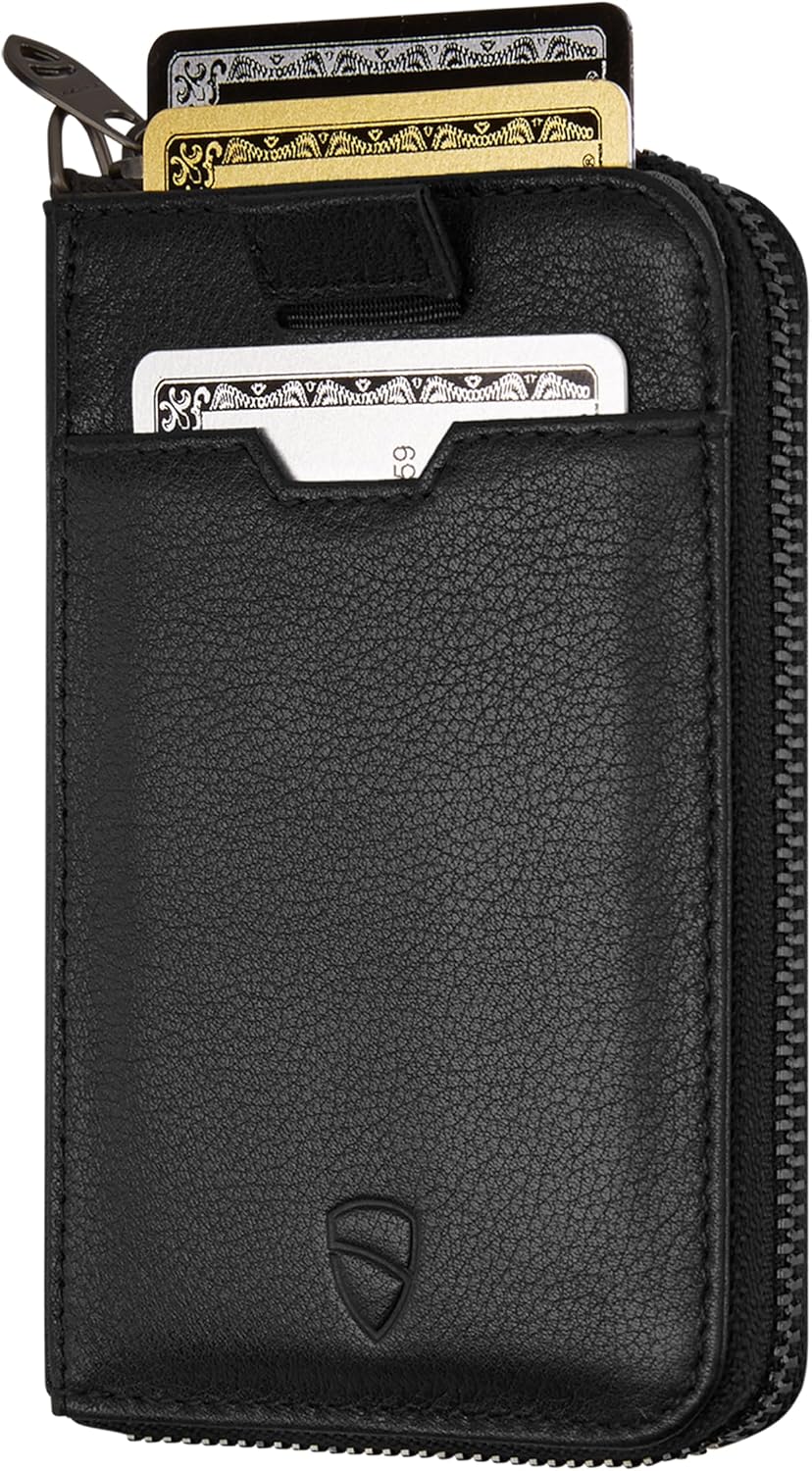Vaultskin - Cartera de cuero con cierre de cremallera, minimalista...