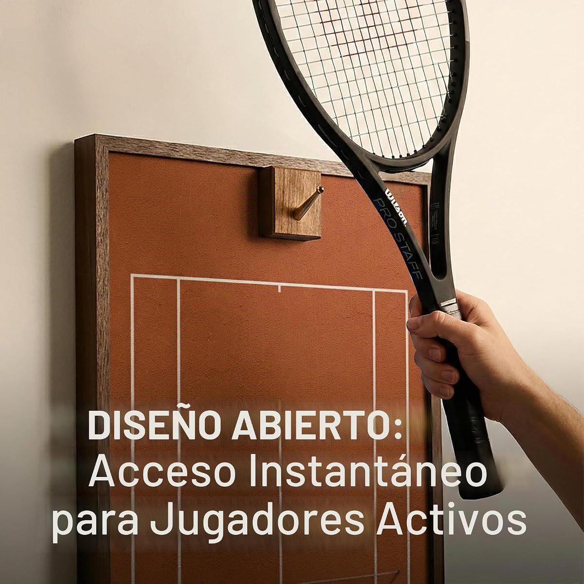 ONE MAAY Marco de exhibición de raqueta de tenis con bloque de noga...