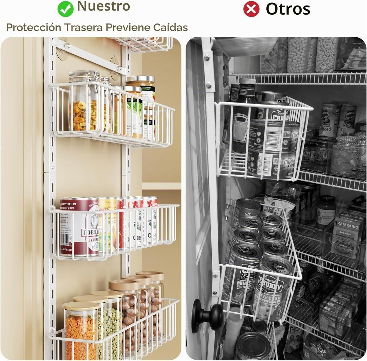Delamu Organizador Ajustable para Puerta de Gabinete, Organizador d...