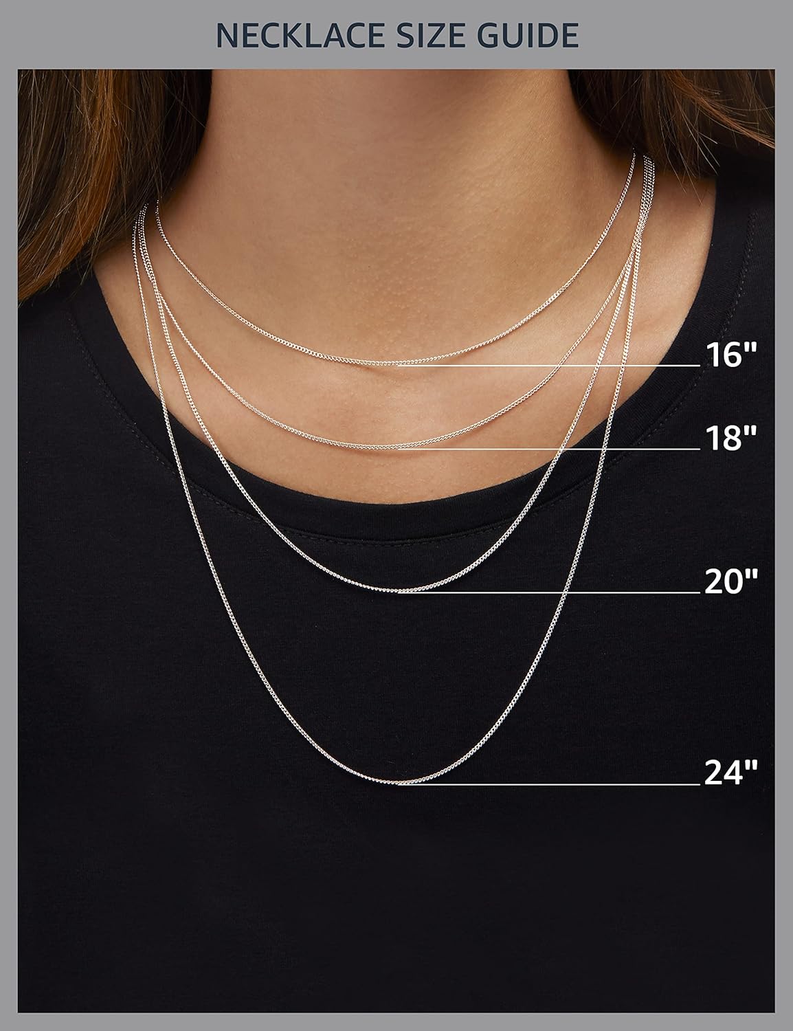 Amazon Essentials Collar de Cadena de Plata Esterlina o Oro Amarill...