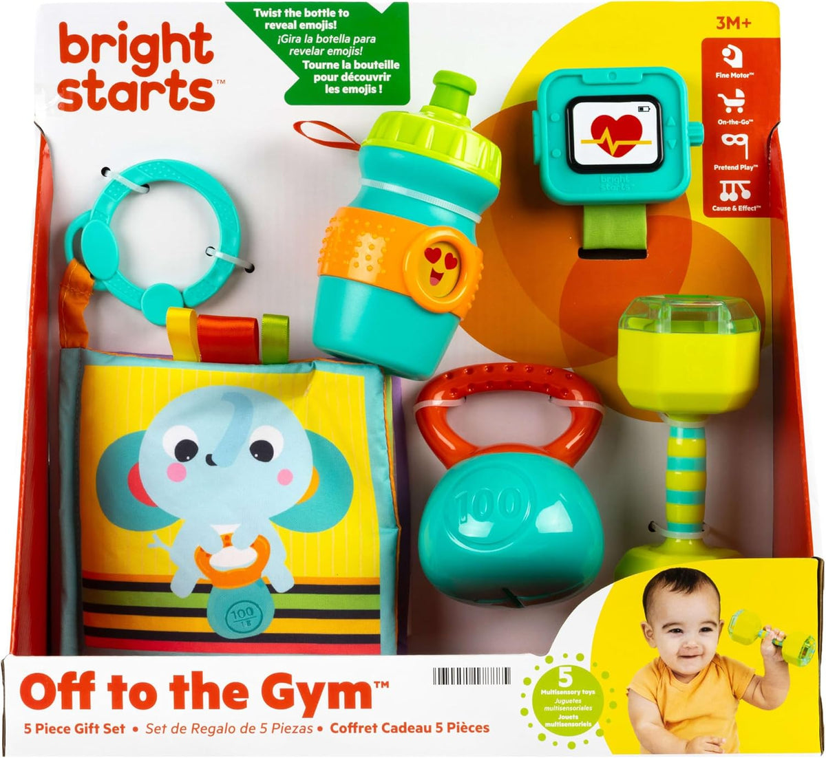 Bright Starts Off to the Gym - Juego de regalo de 5 piezas para beb...