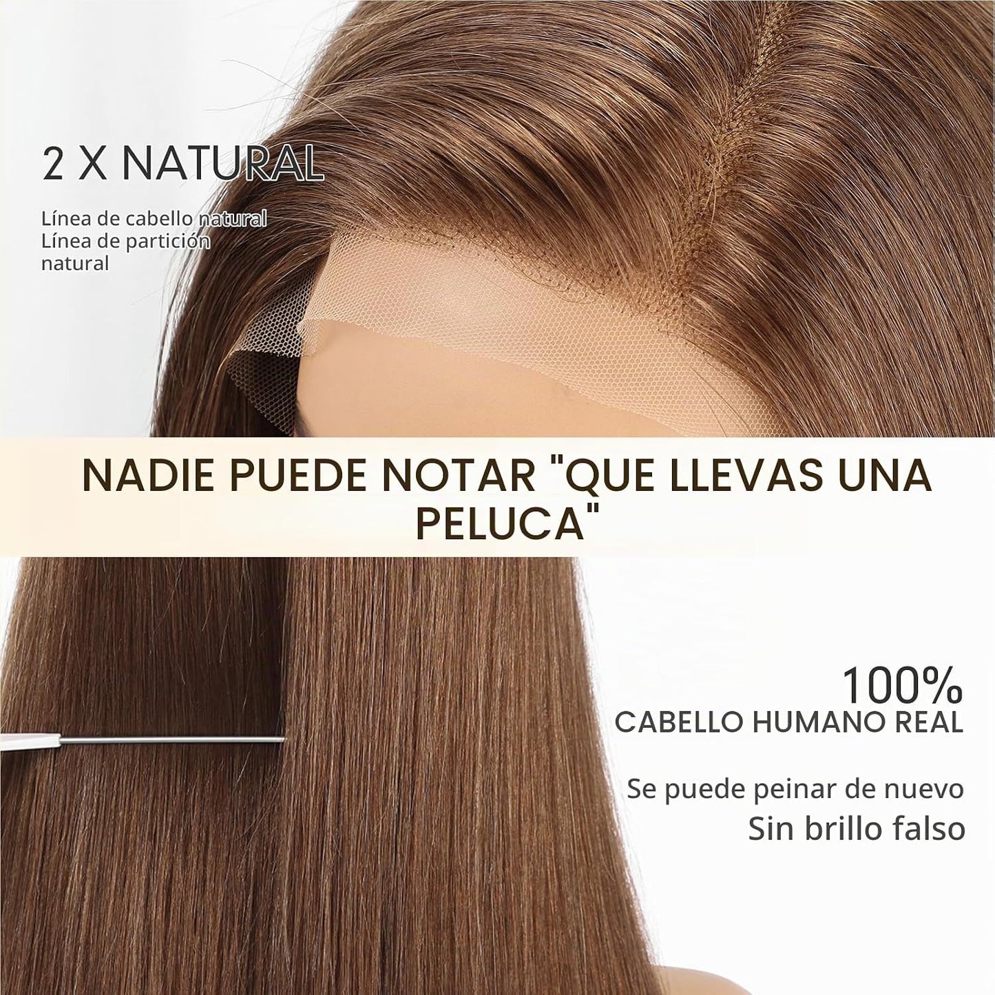 Wear but free KKU - Pelucas de cabello 100% humano para mujer, pelu...
