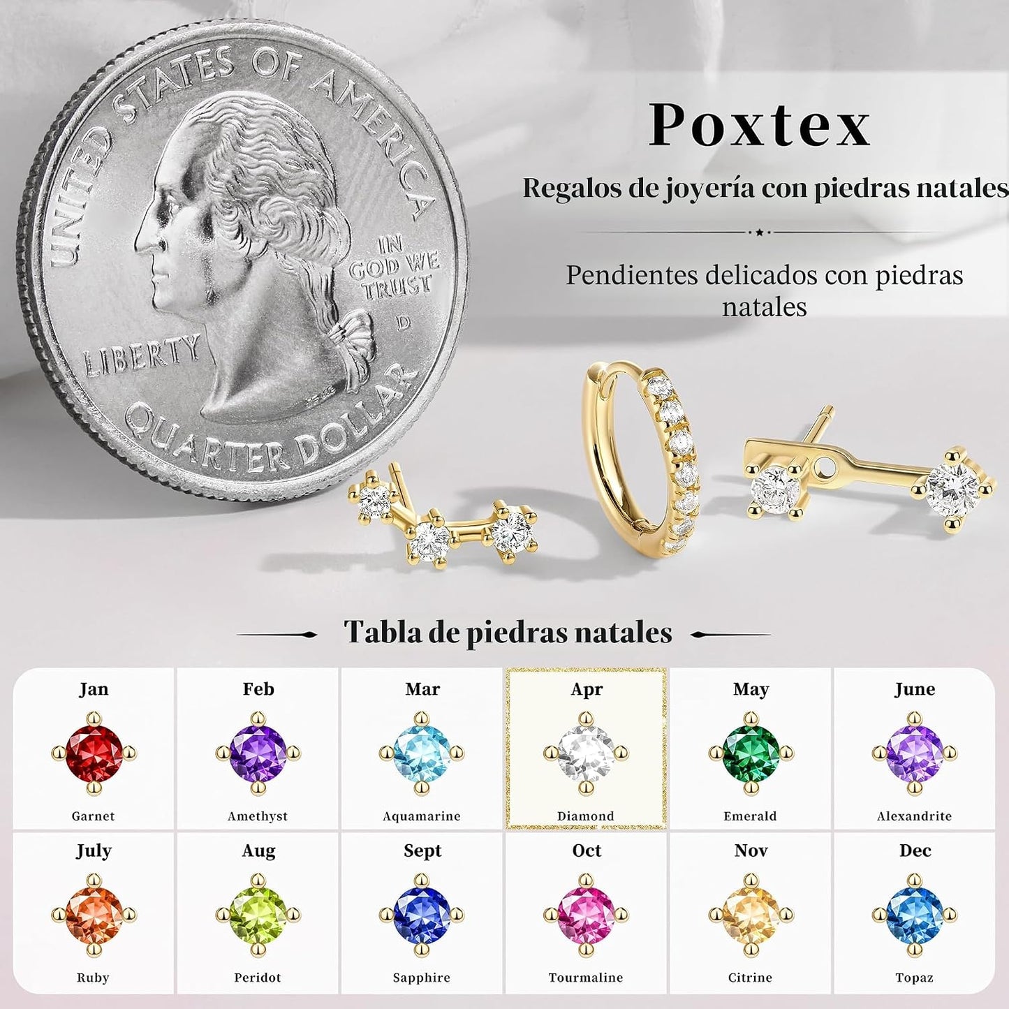 Aretes pequeños de moda en pila para mujer, juego de 3 pares de are...