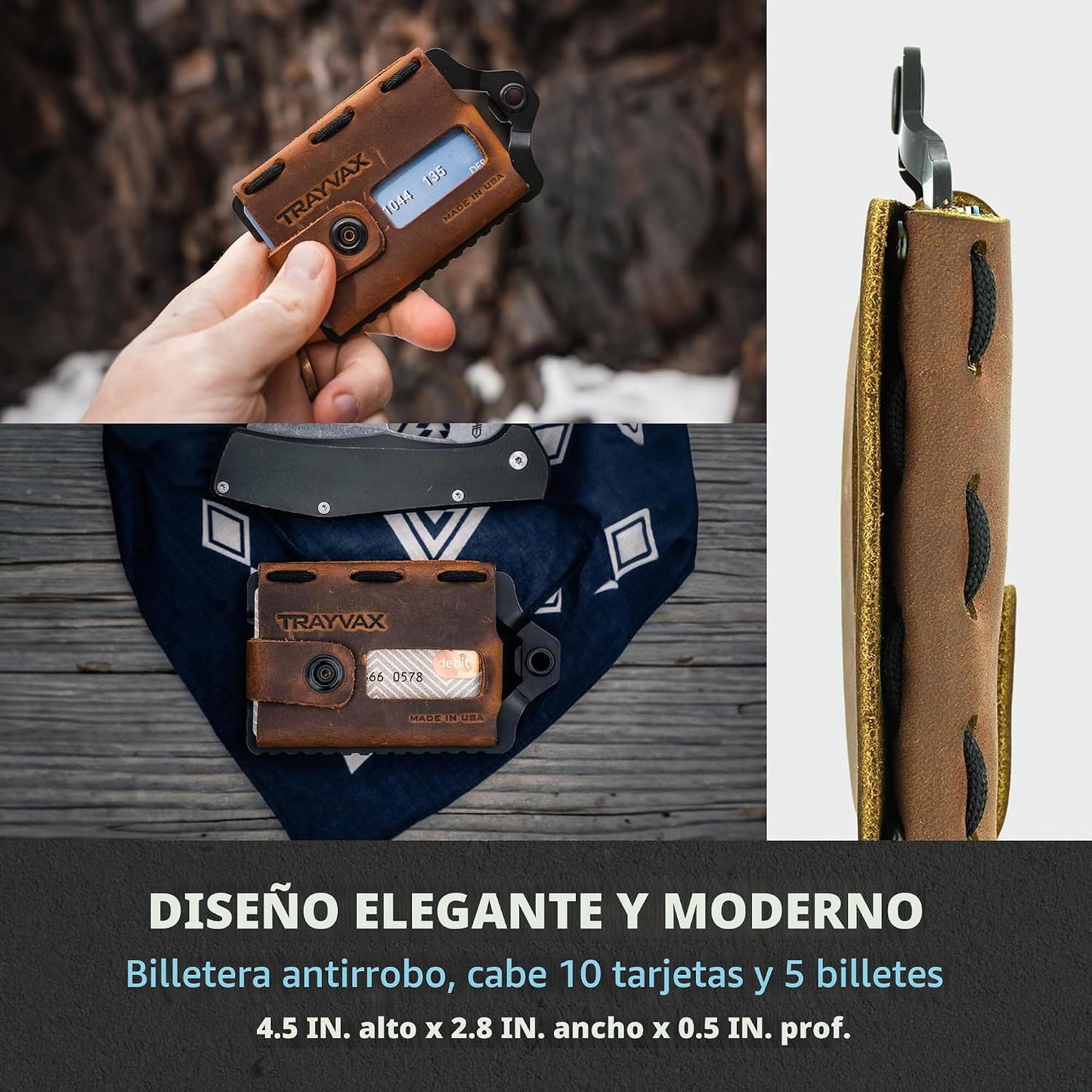Trayvax Element Wallet, RFID bolsillo frontal para tarjetas de créd...