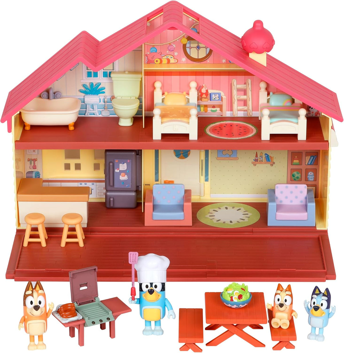 Bluey - Set de juego de casa de juguete, Mega Paquete Familiar Hoga...