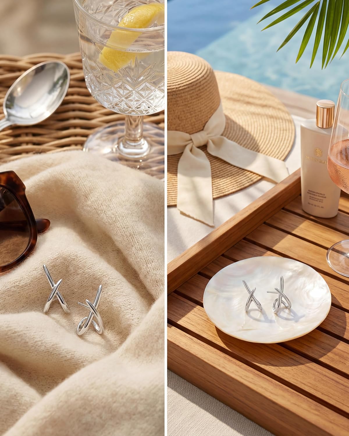 Aretes de oro para mujer, modernos, aretes de tuerca de oro de 14 q...
