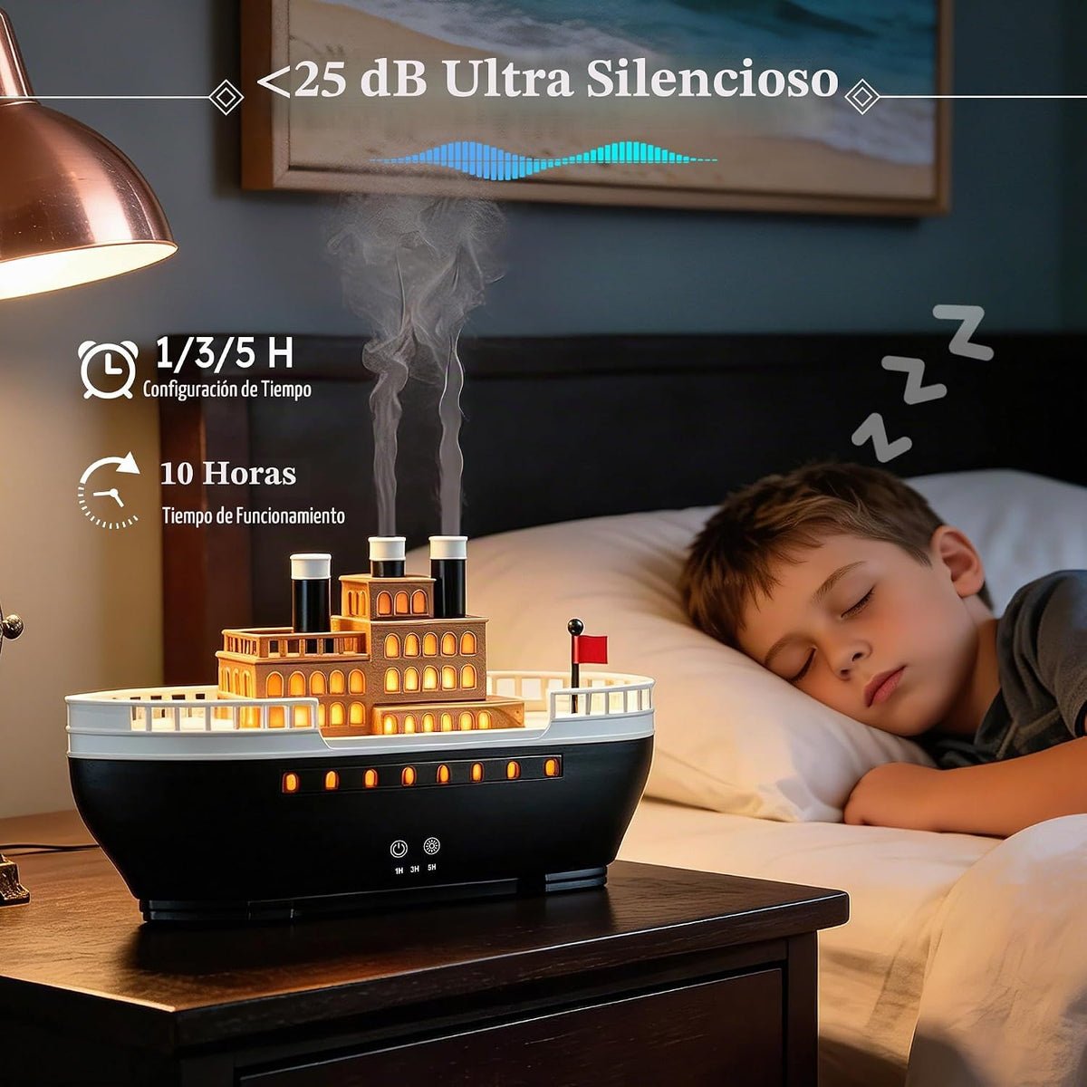 ZWH Difusor de aceite esencial de 8.5 fl oz, humidificador ultrasón...
