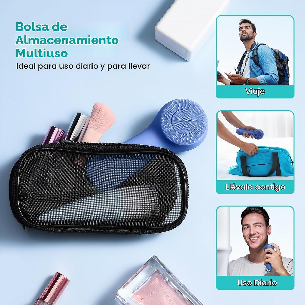COSLUS FBS03 - Cepillo de limpieza facial, diseño patentado, color...
