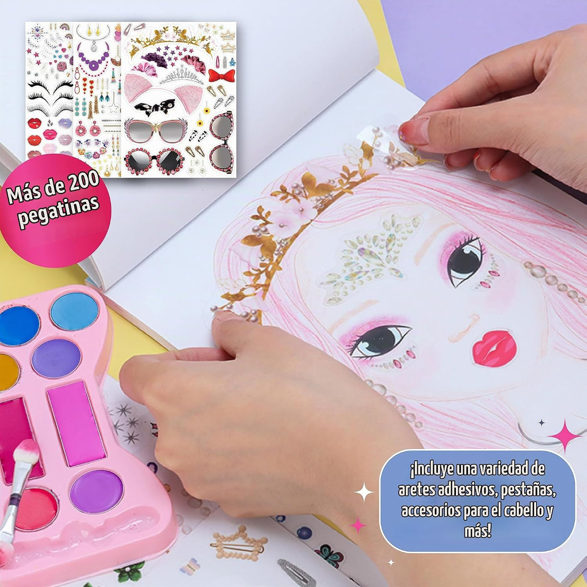 BSCOOL Artista de maquillaje. Maquillaje divertido 3 en 1, calcoman...