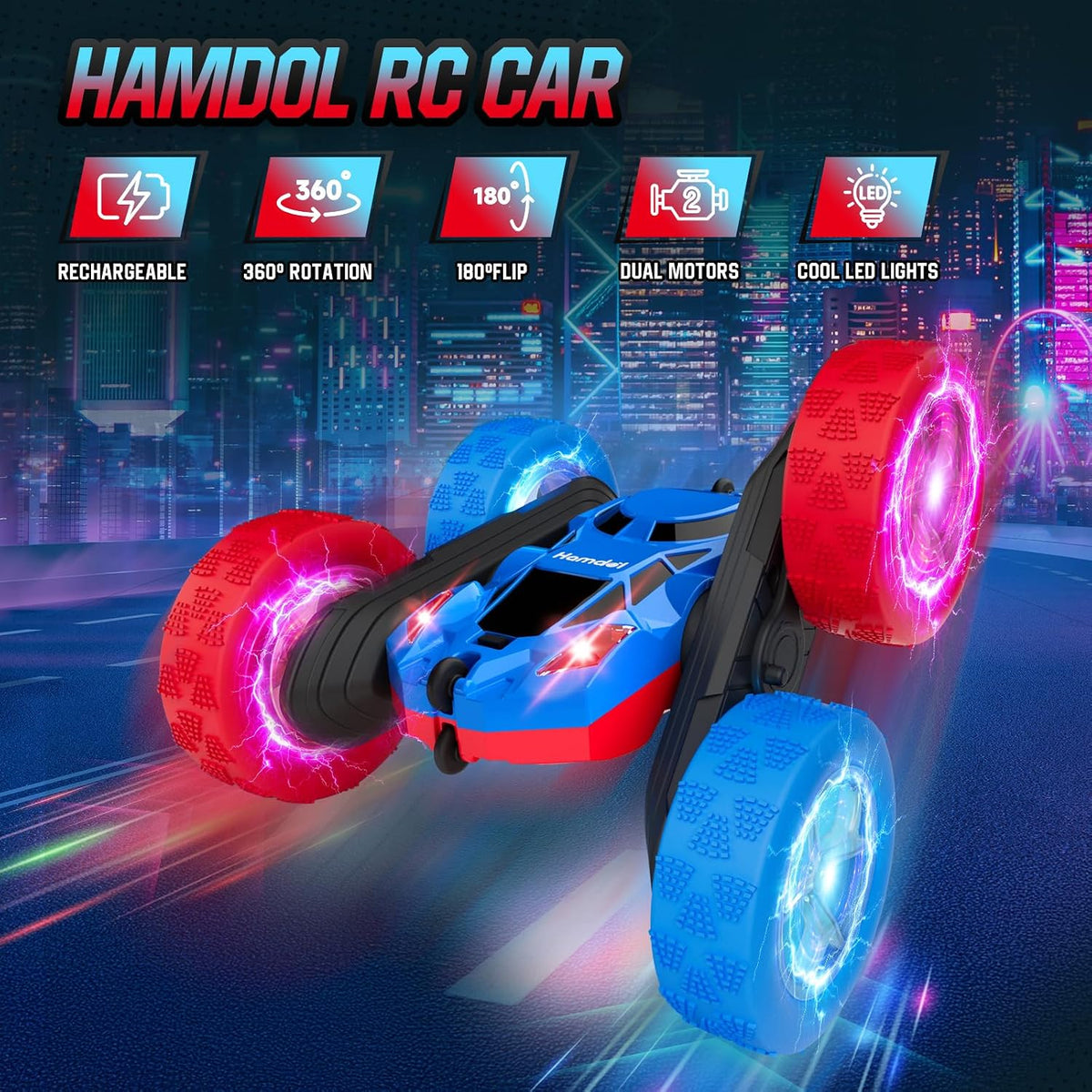 Hamdol - Auto con control remoto RC para niños de 6 a 12 años, auto...