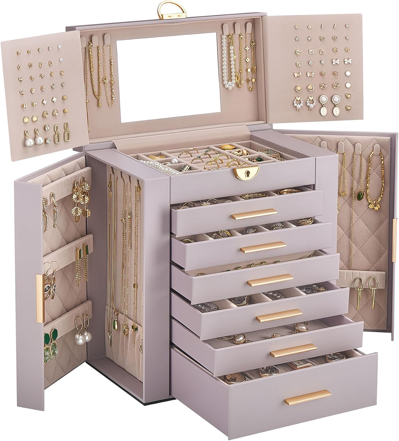 Lolalet Joyero organizador grande para mujer, organizador de joyas...