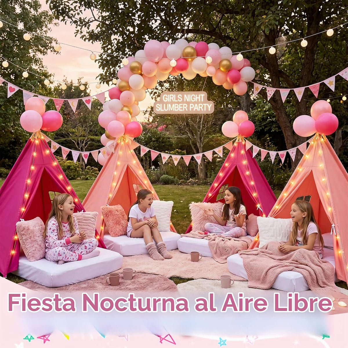 Paquete de 6 Tiendas de Campaña Tipi para Pijamadas para Niños al p...
