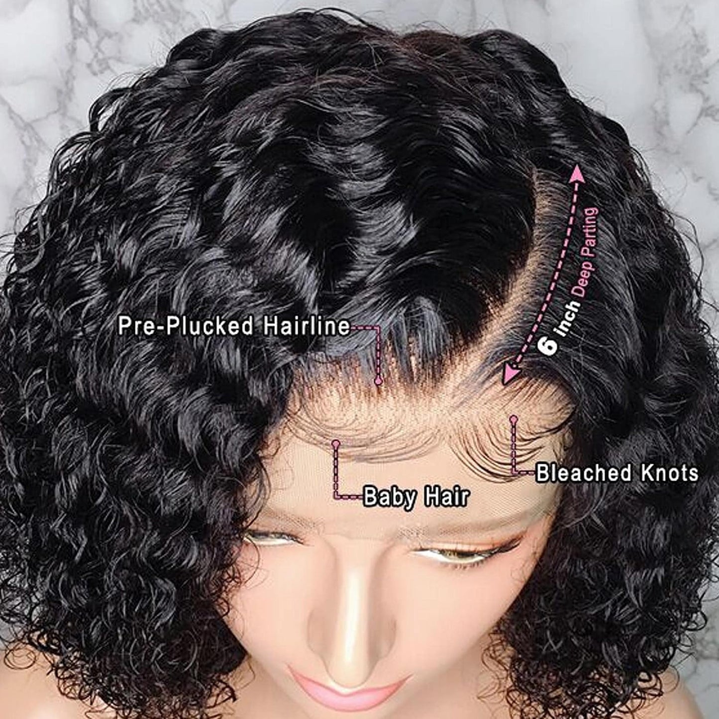 Peluca de pelo humano para mujeres negras; pelo humano rizado virge...