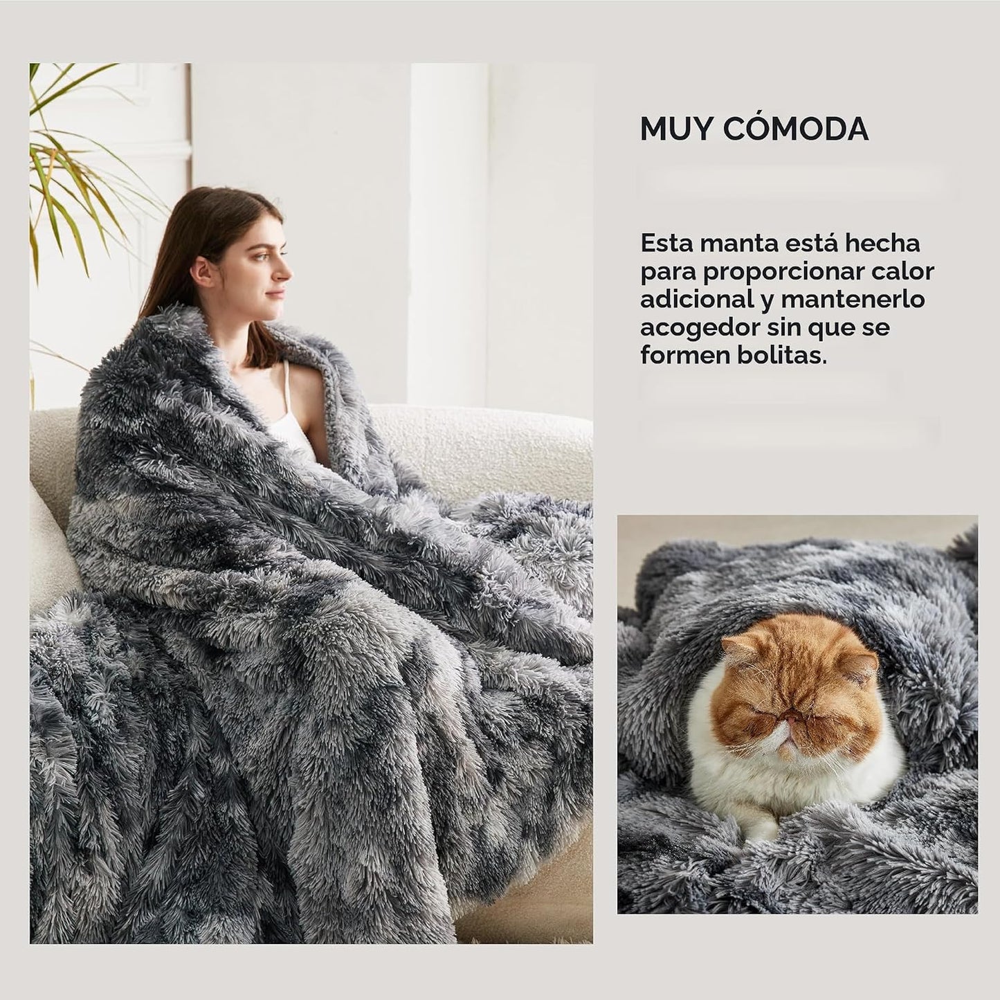 Bedsure GentleSoft - Manta esponjosa de forro polar sherpa de piel...