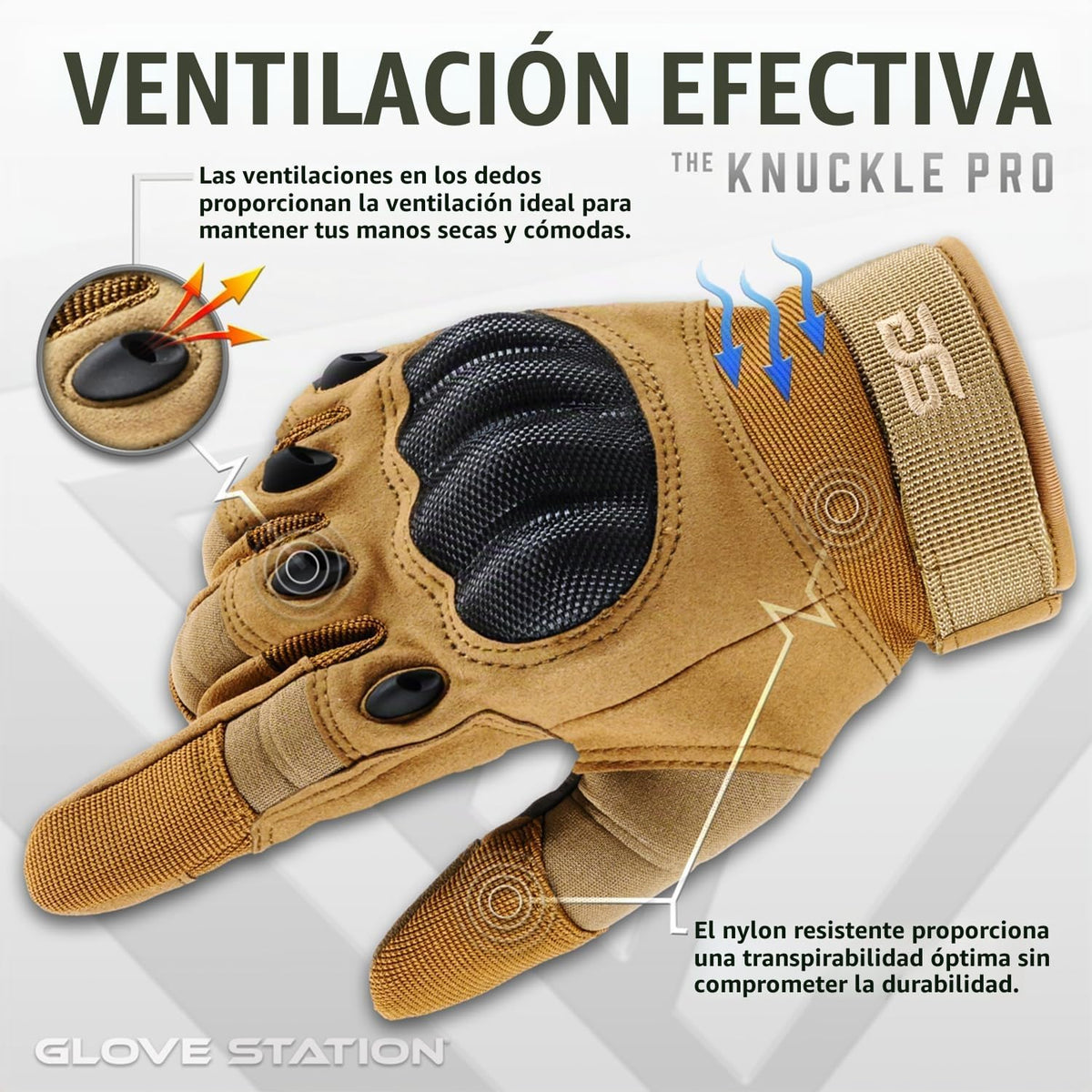 Glove Station Guantes utilitarios para nudillos duros, pantalla tác...