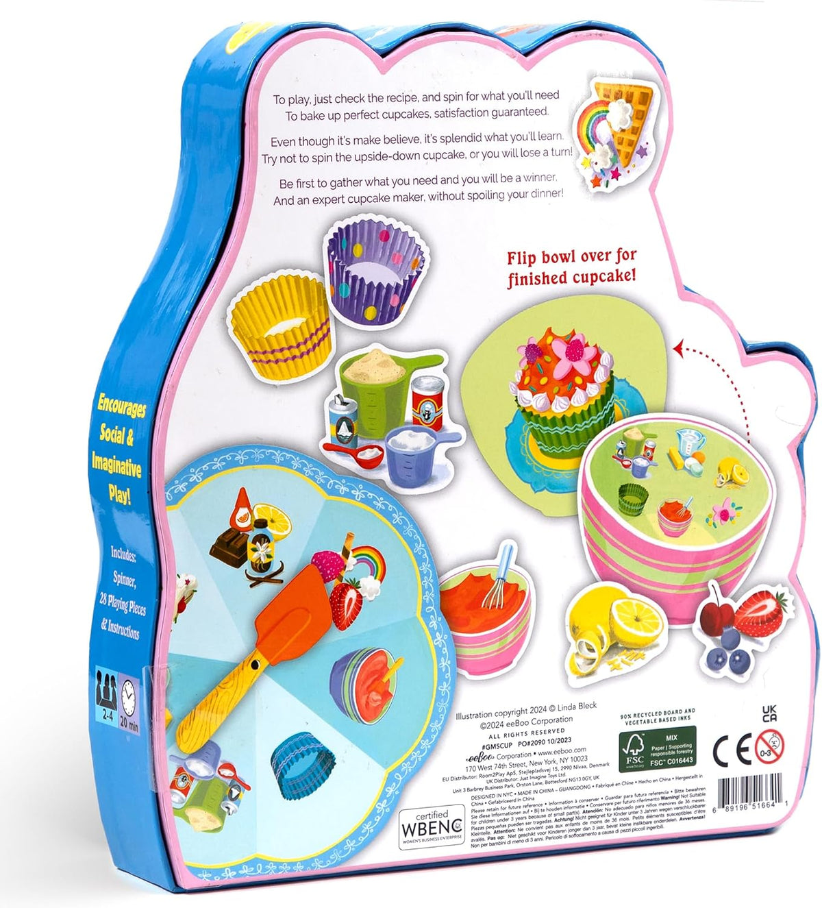 eeBoo: Juego giratorio en forma de cupcake, juego temático de anima...