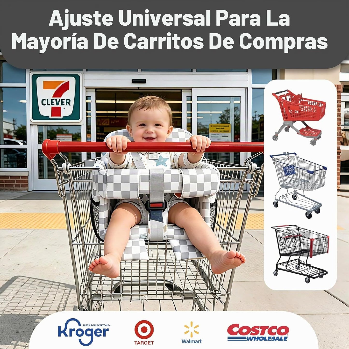 Funda de asiento de carrito de compras para bebé niña y niño, funda...