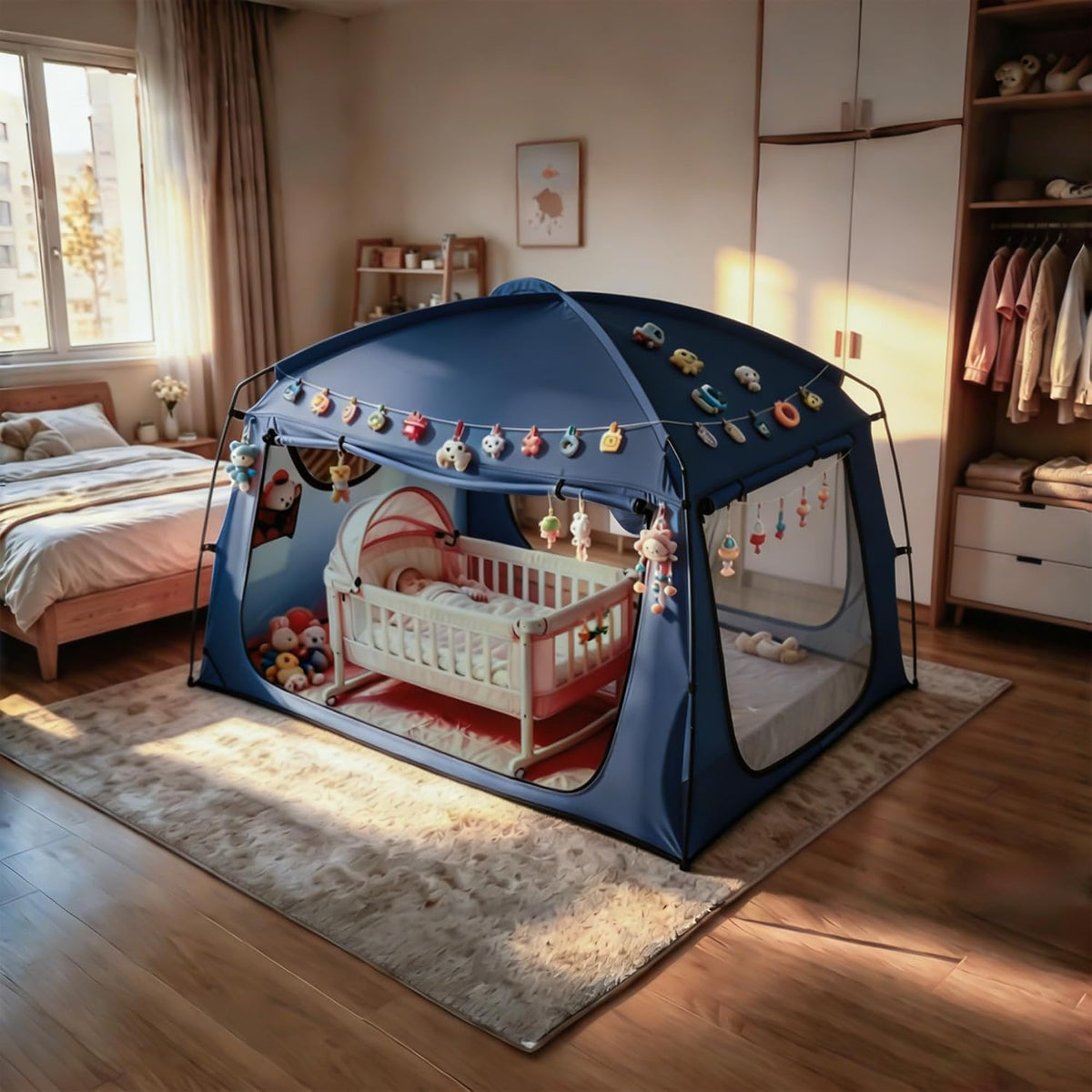 HFYJ POP Tienda de campaña para cama doble opaca, dosel para dormir...