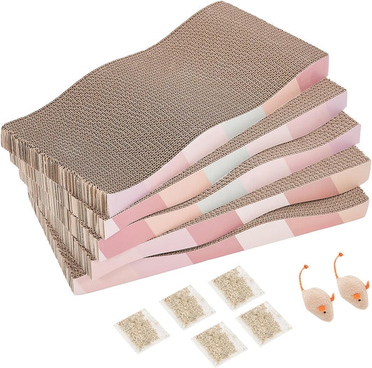 SIDAZON Almohadillas rascadoras de cartón para gatos de interior, r...