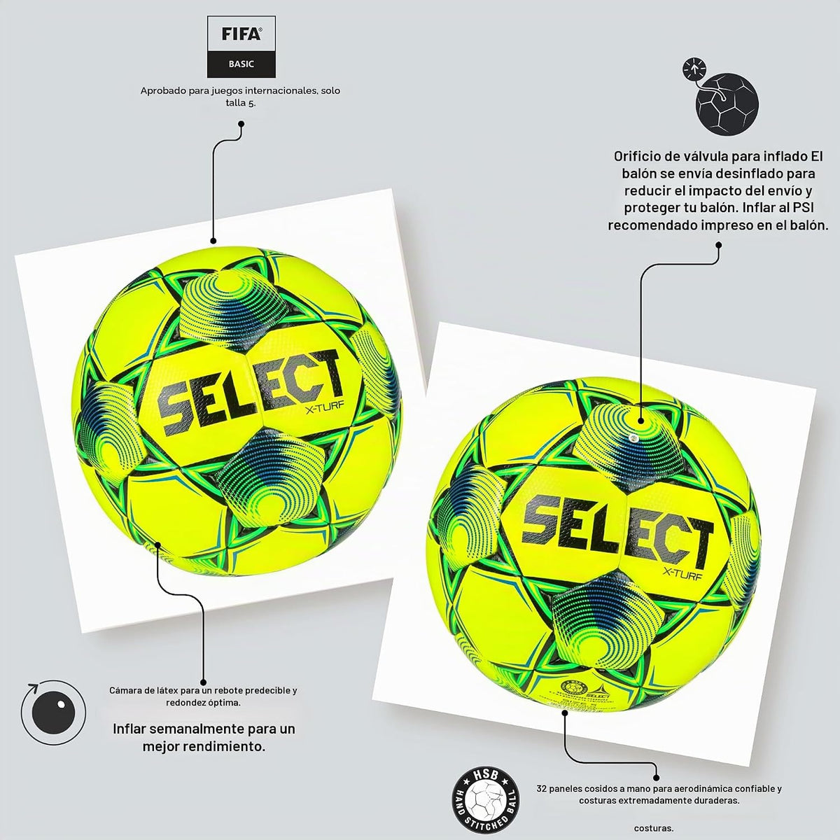 Select X-Turf - Balón de fútbol