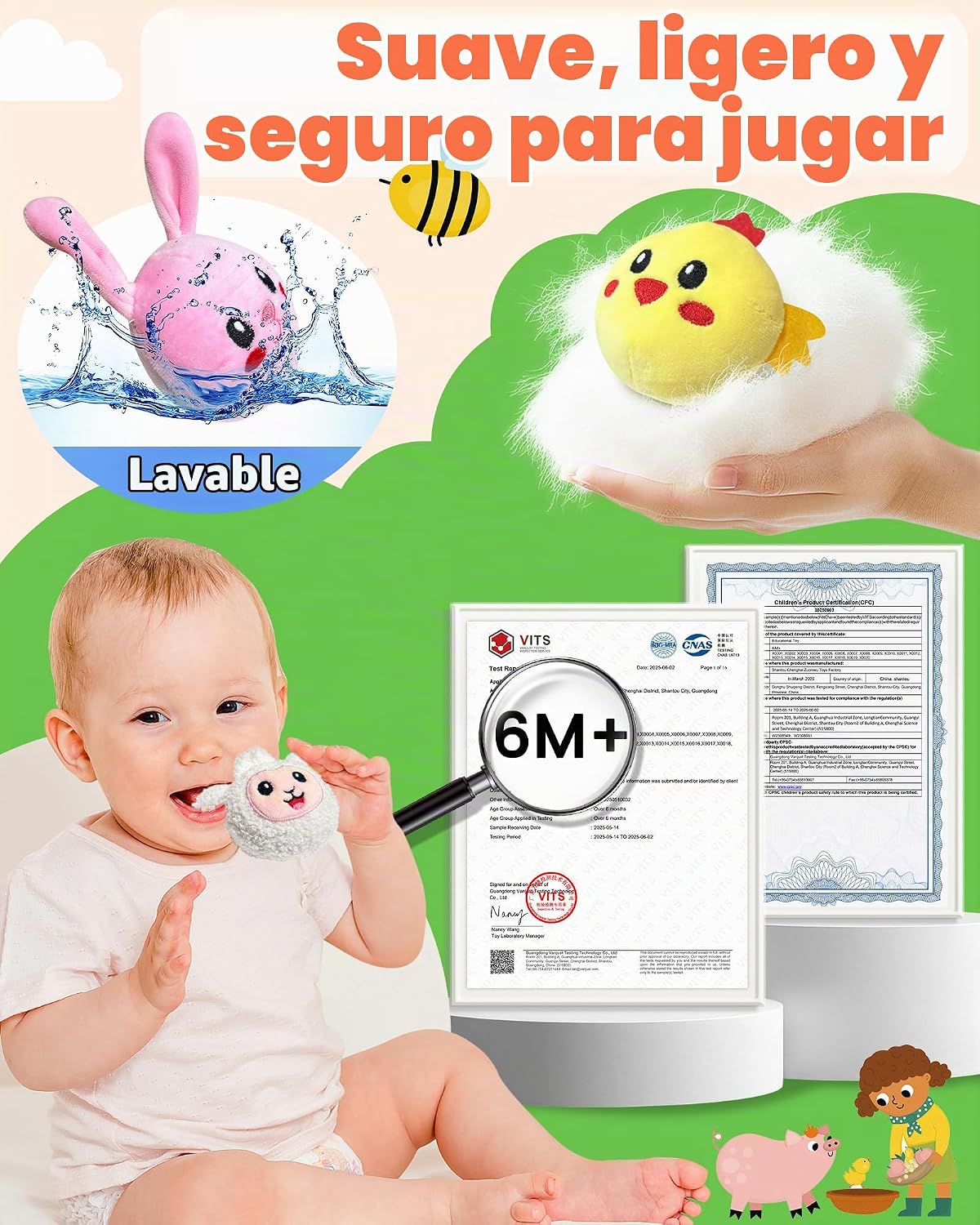 Juguetes para bebés de 6 a 12 meses - Juguete de granja para bebés...