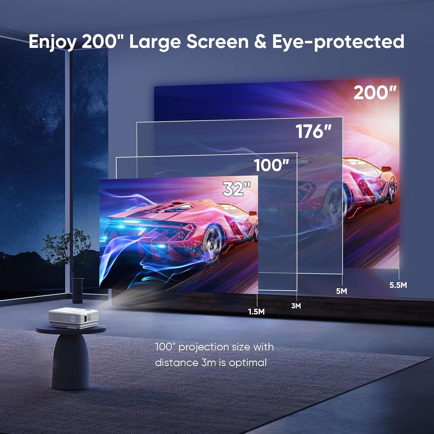 【Netflix Oficialmente】NISOO Proyector Inteligente con WiFi y Blueto...