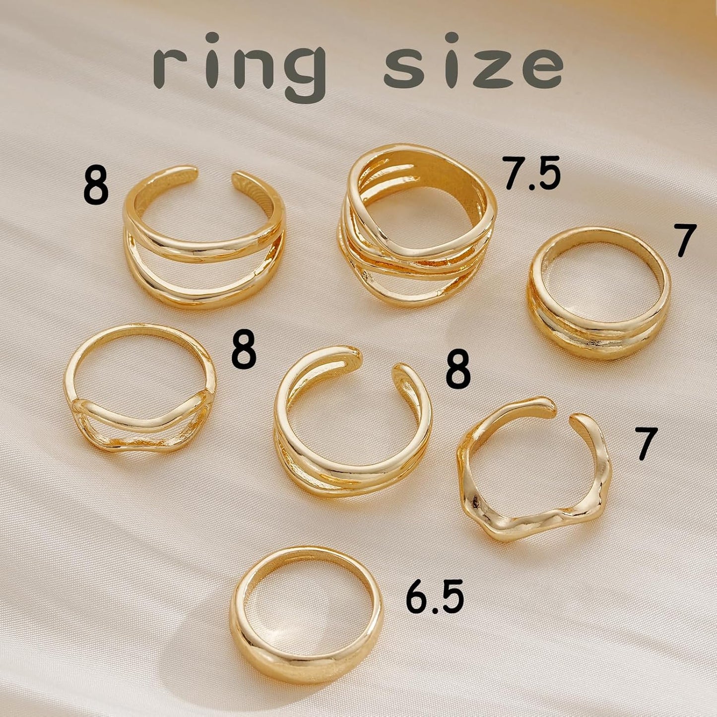 FAXHION Juego de 25 anillos apilables de oro para mujer, anillo de...