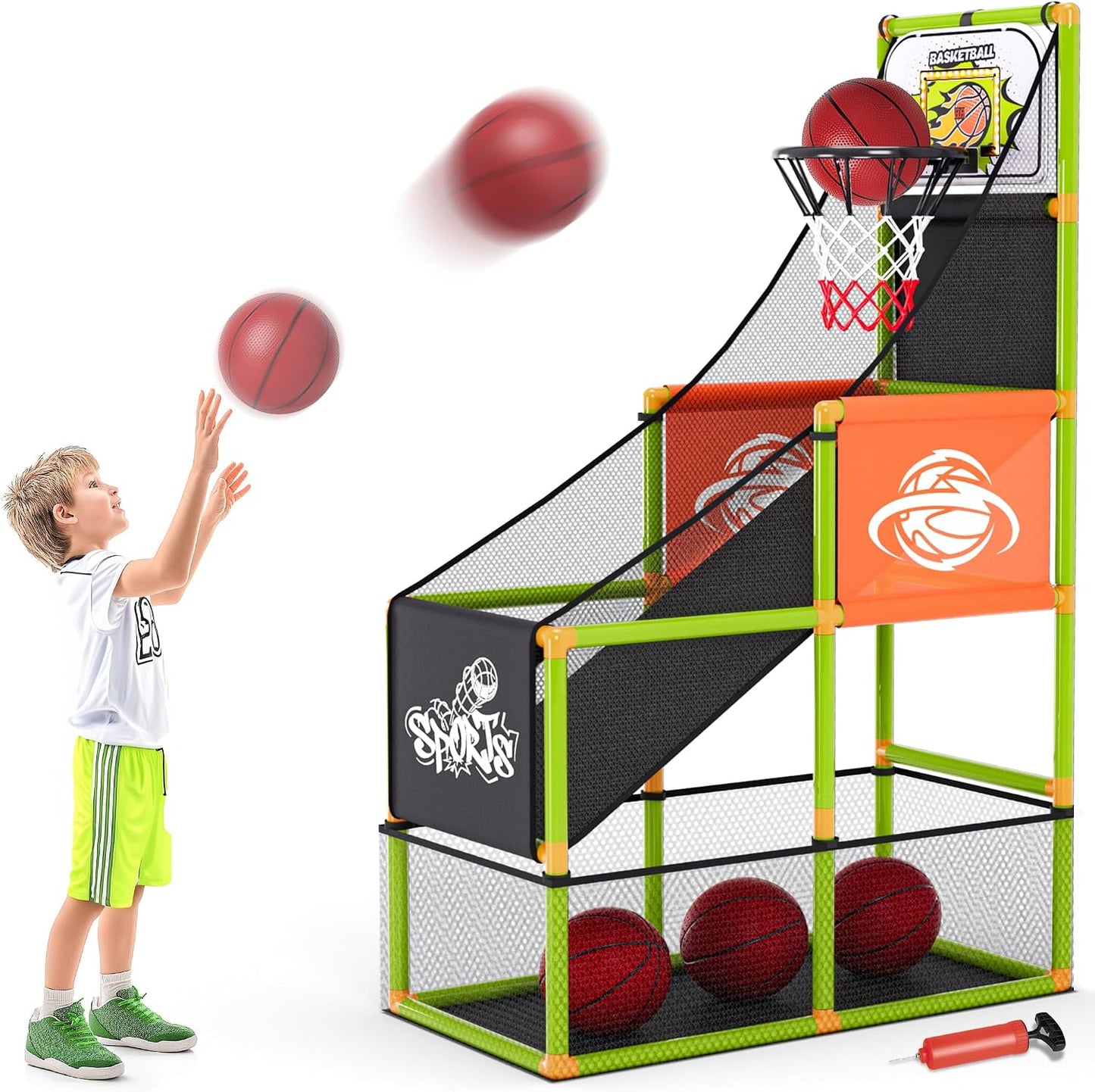 Juego de baloncesto arcade con marcador electrónico y luz LED: jugu...
