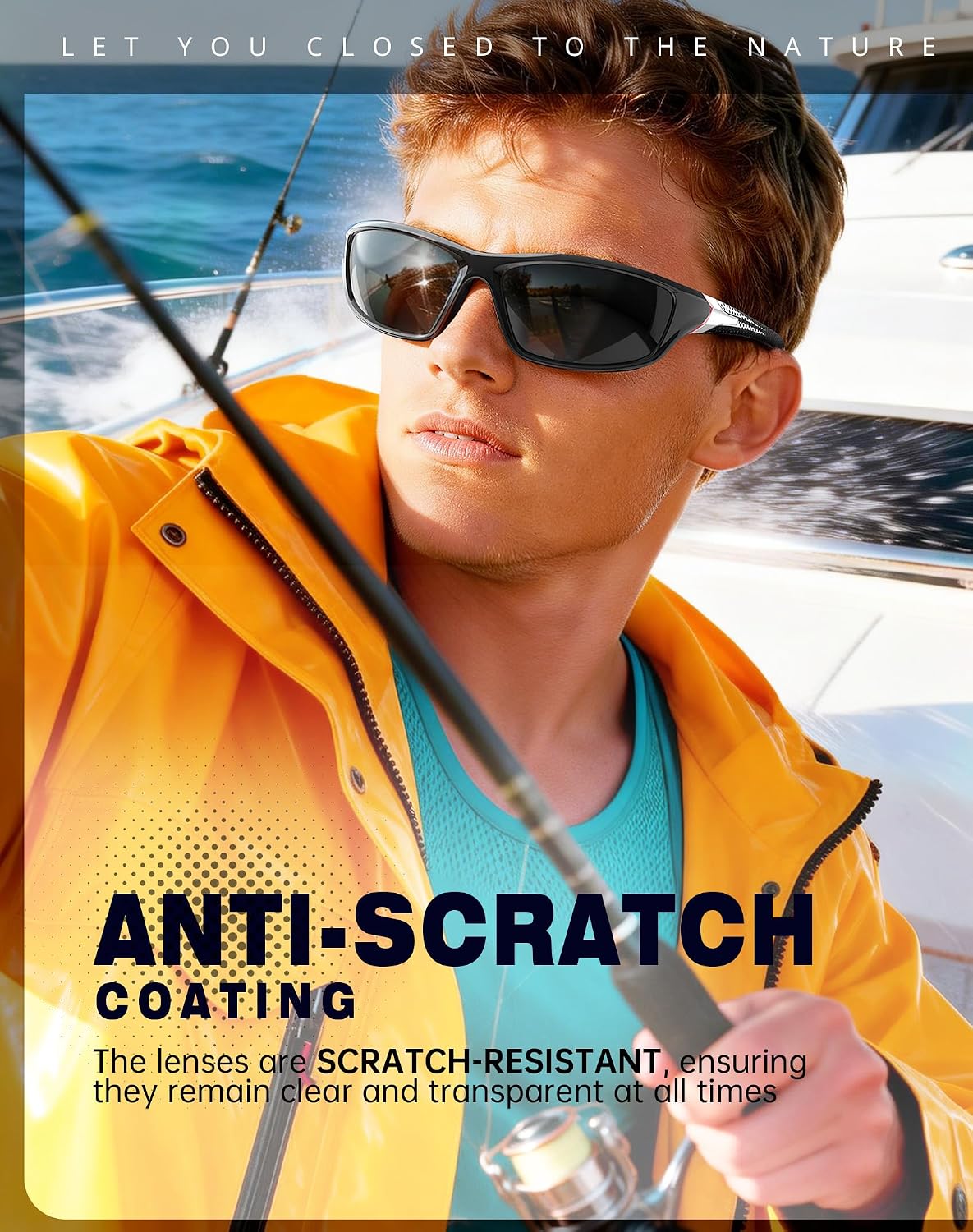 KALIYADI Gafas de sol polarizadas deportivas para hombre protección...