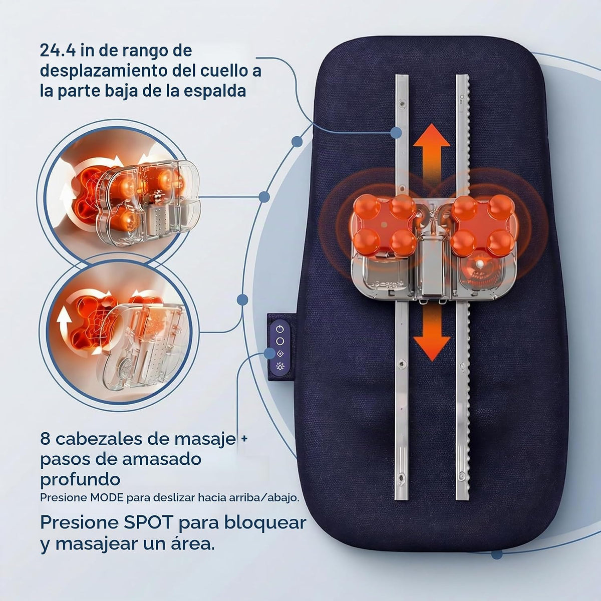 Athloot Masajeador de espalda y cuello con calor para aliviar el do...