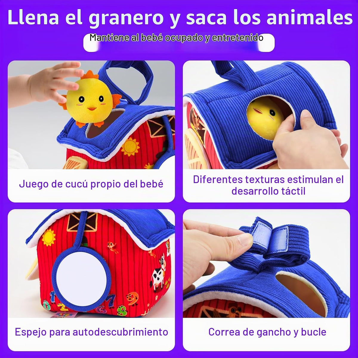 NECTAR BABY - Juguetes para bebés de 0 a 12 meses, animales de gran...