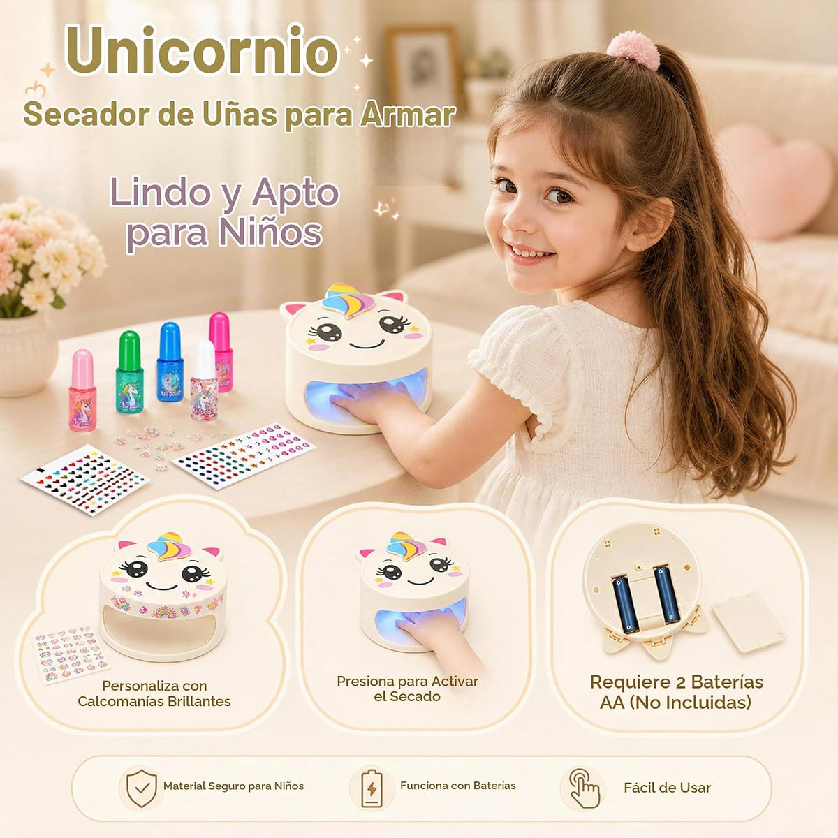 Juego de esmaltes de uñas para niñas, no tóxico, de secado rápido,...