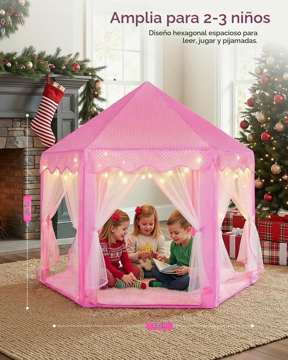 Tienda de campaña de princesa para niñas, castillo de hadas, tienda...